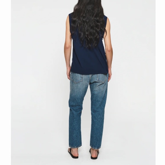 6397 Shorty Jeans Size 26 Bur Tea Wash Button Fly Distressed Ankle Hem - Picture 2 of 15